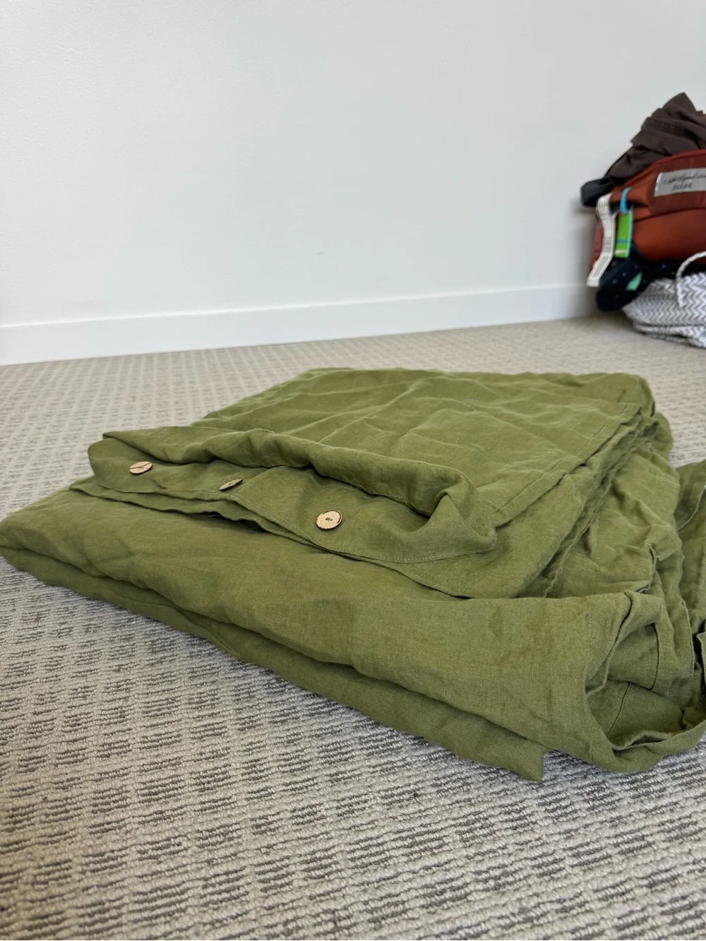 Simple Opulence Linen king Duvet Cover Set - Button Loop